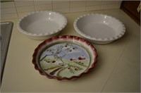 Lot of 3 Pottery Pie Plates