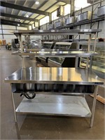 New Stainless Steel expediting Table w Heat Strips