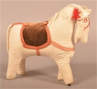 Vintage Folk Art Cloth Horse Sculpture.
