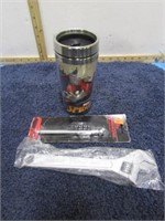 CUP, TIRE GAUGE & ADJ WRENCH