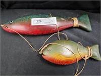 (2) Signed Barto Carved Wood Fish