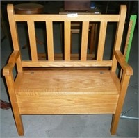 Oak Missionary Style Entry Bench