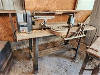 Wood lathe with tools
