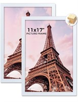 New- Solid-Wood 11x17 Picture Frame 2 Pack, White