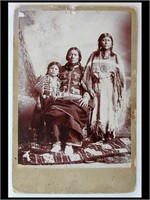 CABINT CARD OF NATIVE AMERICANS WEARING EARLY