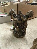 VINTAGE SPELTER CHERUB THEME BUD VASE