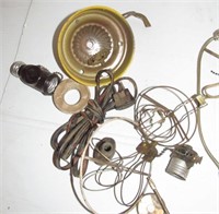 Box lot of electric lamp parts.