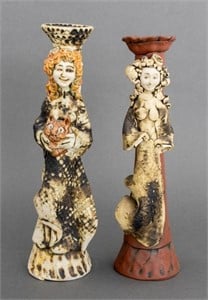 Barbara Sexton Art Ceramic Figural Candlesticks 2