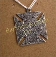 Antique 1886 Birmingham Sterling Silver Pendant