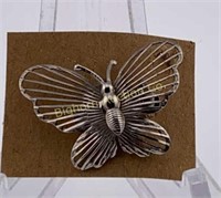 Vtg Sterling Butterfly Brooch