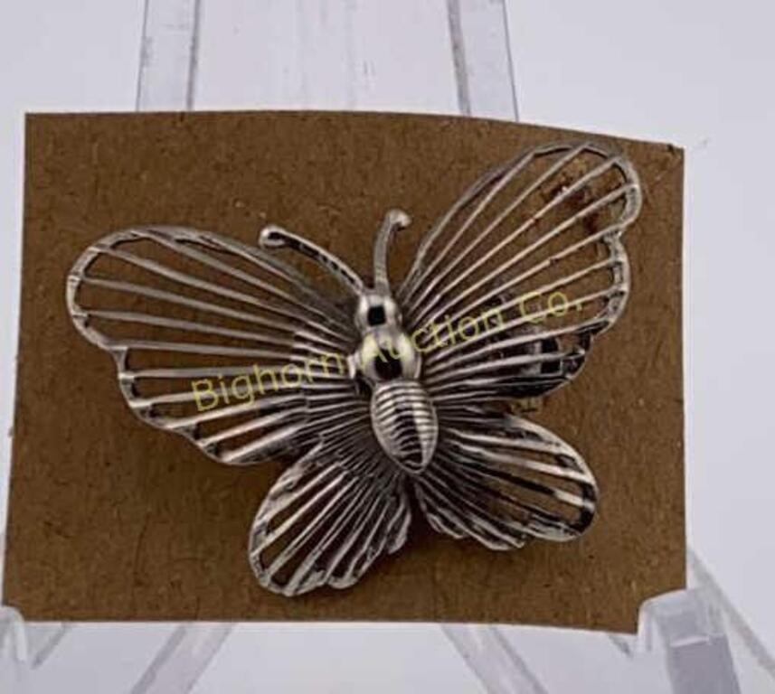 Vtg Sterling Butterfly Brooch