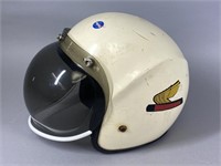 1970s MOTORCYCLE HELMET WITH BUBBLE SHIELD