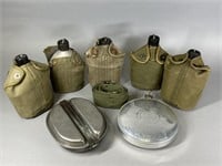 GROUP OF MILITARY CANTEEN & MESS KITS