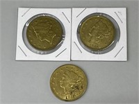 Remakes 1853, 1855, 1858 Liberty Head $20 Coins.