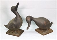 Pair of Antique Cast Iron Ducks