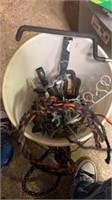 Bucket of paint rollers black screw in hooks,