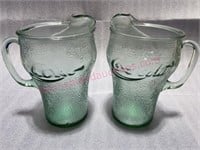 (2) Coca-Cola glass pitchers