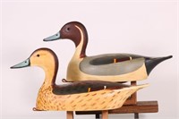 Pair of Hen & Drake Pintail Duck Decoys by Jim