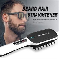 Men's Heated Beard Comb Straightener: Beard Brush,