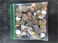 Mixed bag of foreign coins