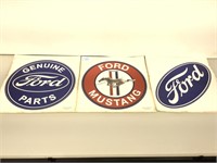 3 Ford car decals, approx 10 inches diameter