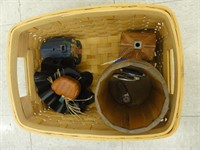 Basket and assorted decor