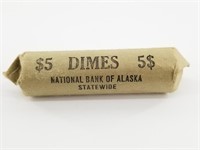 Roll of silver Roosevelt dimes