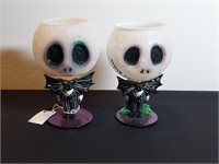 2pc Jack Skellington Cocktail Stem Glasses. One