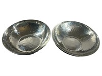 (2) MJ Hammered Metal Bowls From Neiman Marcus