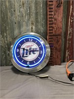 Miller Lite clock w/neon light