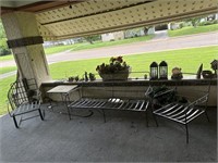 Vintage wrought patio set and two tables