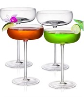 ($23) Set of 4 Stemmed Cocktail Coupe Glasses