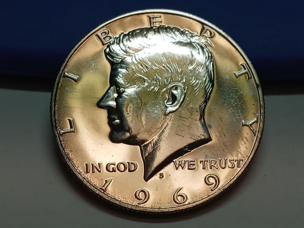 OF) 1969 S Silver Proof Kennedy half dollar