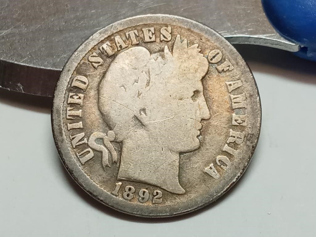 OF) better date 1892 O silver Barber dime