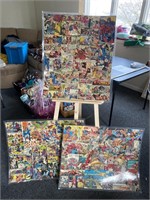 Comic Book Collage Set of 3 Collages