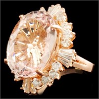 18.75ct Morganite & 2.26ctw Diamond Ring in 14K Go