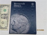 Partial Book Roosevelt Dimes Coins ~some silver~