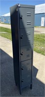 Metal 5 Tier Vertical Locker Unit, 13x12x66in