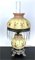 Fenton Peach Blow Glass Oil Style Lamp