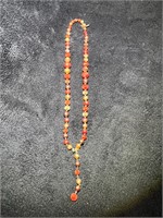 Vintage Orange Bead Necklace