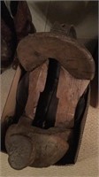 Wooden Saddle, Leather Saddlebag