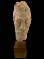 Signed S.Blank Clay Sculpture of a Face