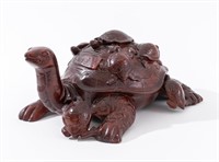 Chinese Carved Wood Tortoise Sculpture