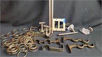 Misc Gold Color Curtain Rod & Brackets, Wall