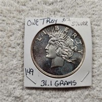 One Troy Oz. Silver Round 31.1 Grams Standard One