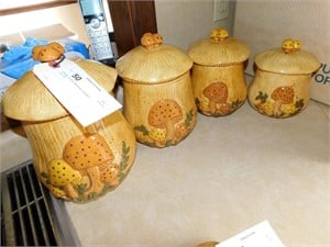 Vintage Ceramic Mushroom Canisters
