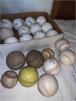 Dozen new softballs, vintage balls