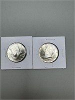 2 1968-D 40% Silver Kennedy Half Dollars
