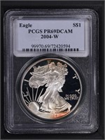 2004W $1 American Silver Eagle PCGS PR69DCAM