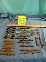 28pc Vintage Cast Brass Drawer / Cabinet Pulls